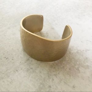 Anthropologie Gold Hammered Cuff Bracelet